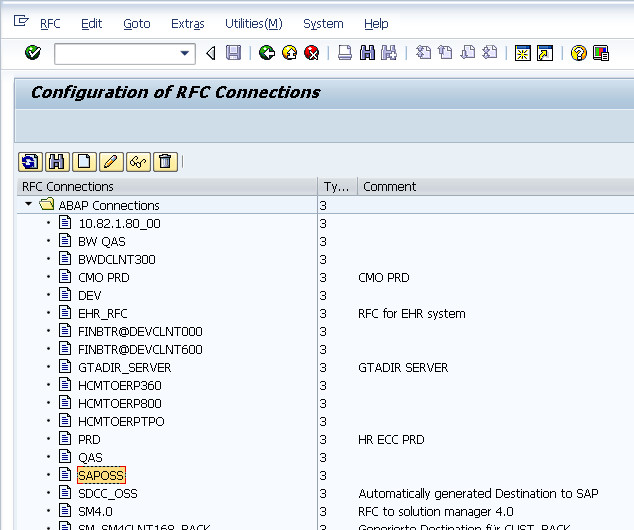 everywhere SAP 遠端連接至目的地 SAPOSS 發生錯誤：Error when opening an RFC connection