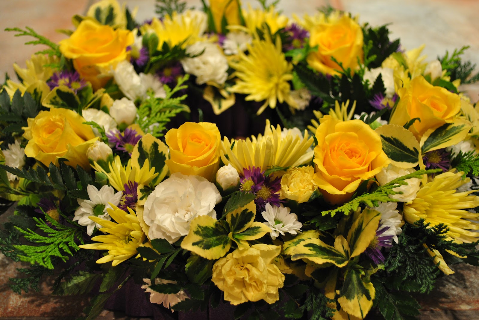 Lucy's flower studio My Grandad Roy's funeral wreath