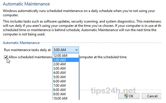 Bật/tắt auto maintenance tự động bảo trì trong Windows 8.1