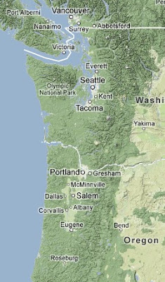 Seattle And Portland Map Cliff Mass Weather Blog: Portland Is Hot, But Seattle Is Cool