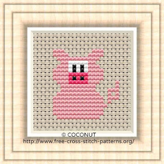 free small pig cross stitch pattern