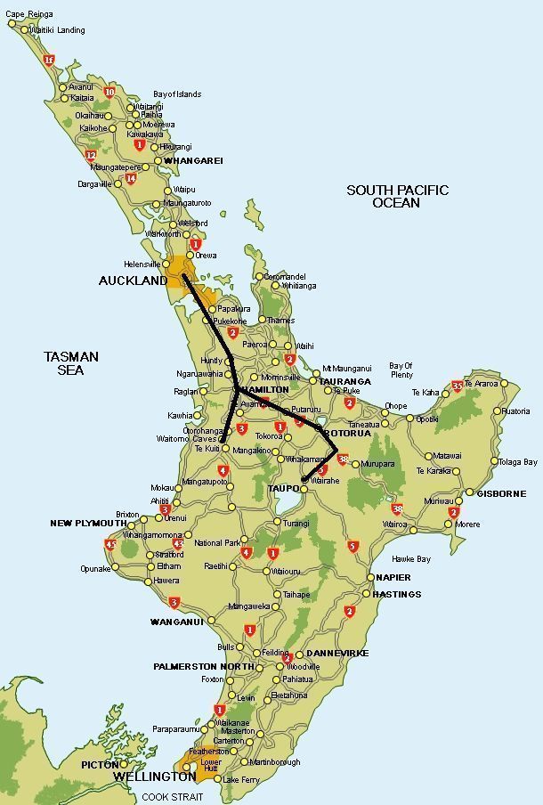 Itinerario por la Isla Norte de Nueva Zelanda