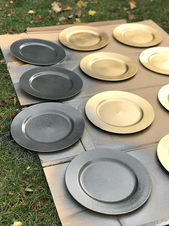 Spray painting Charger Plates