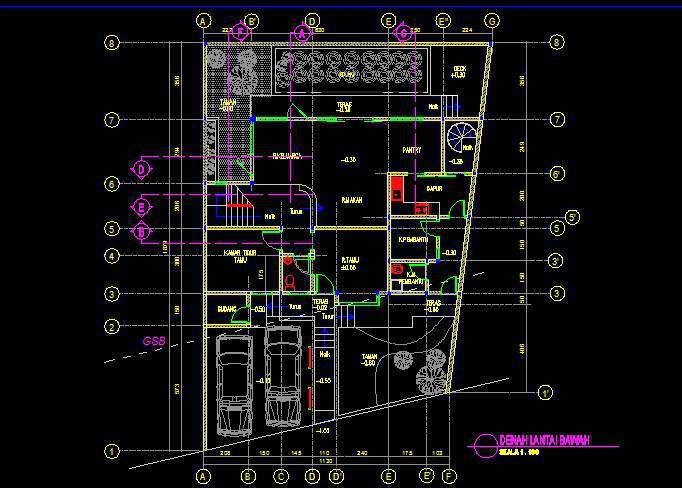  Denah  Rumah  2 Lantai Autocad download gambar  autocad 