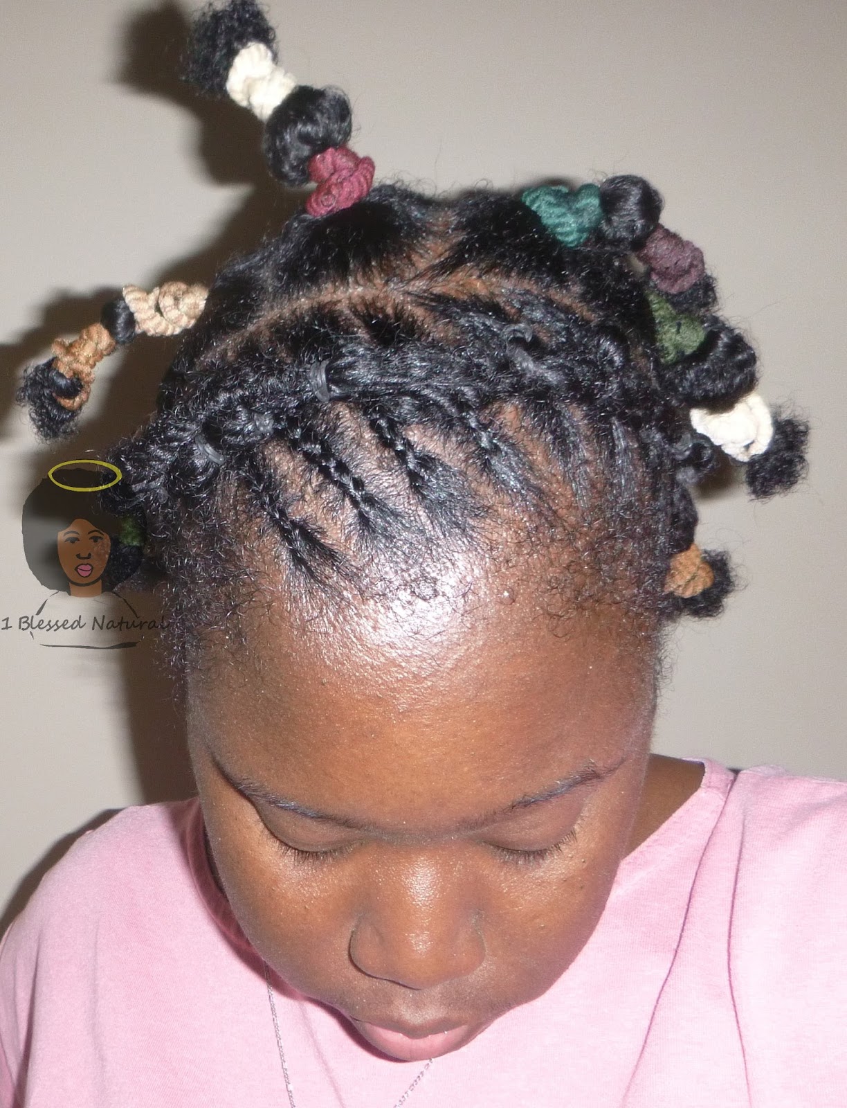 Puff and 'Fro with Rubber Band Twist and Cornrow Headband