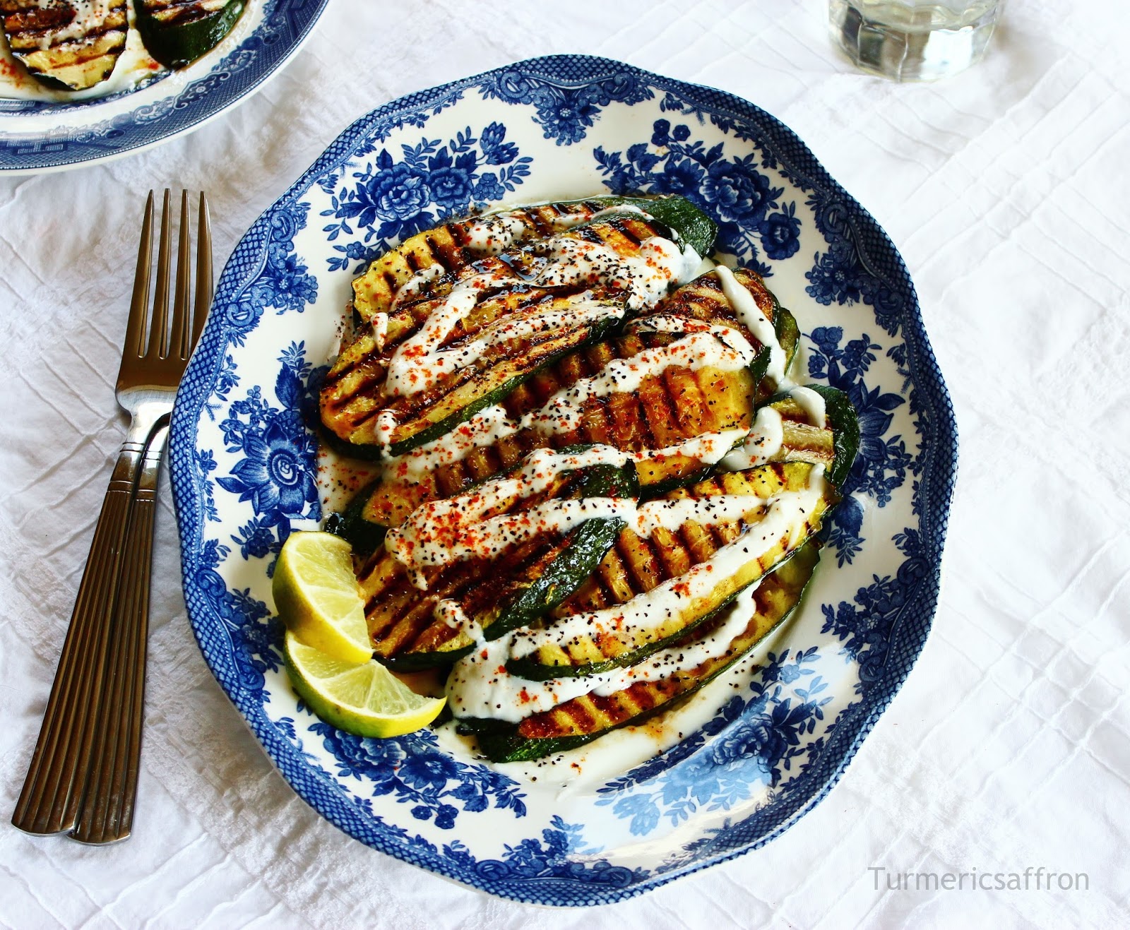 Turmeric & Saffron MastoKadoo Zucchini with YogurtGarlic Sauce