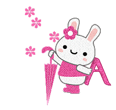 Abecedario de Conejita con Sombrilla. Bunny Girl with Umbrella Alphabet.