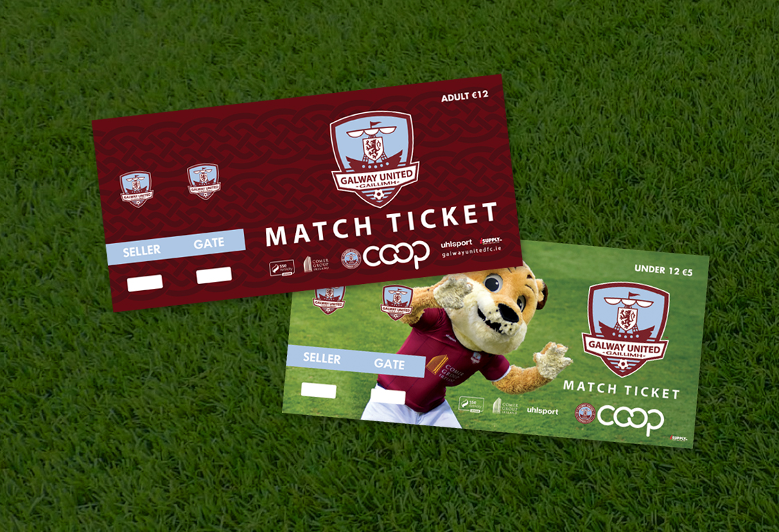 Galway United 2018 Match Ticket Design