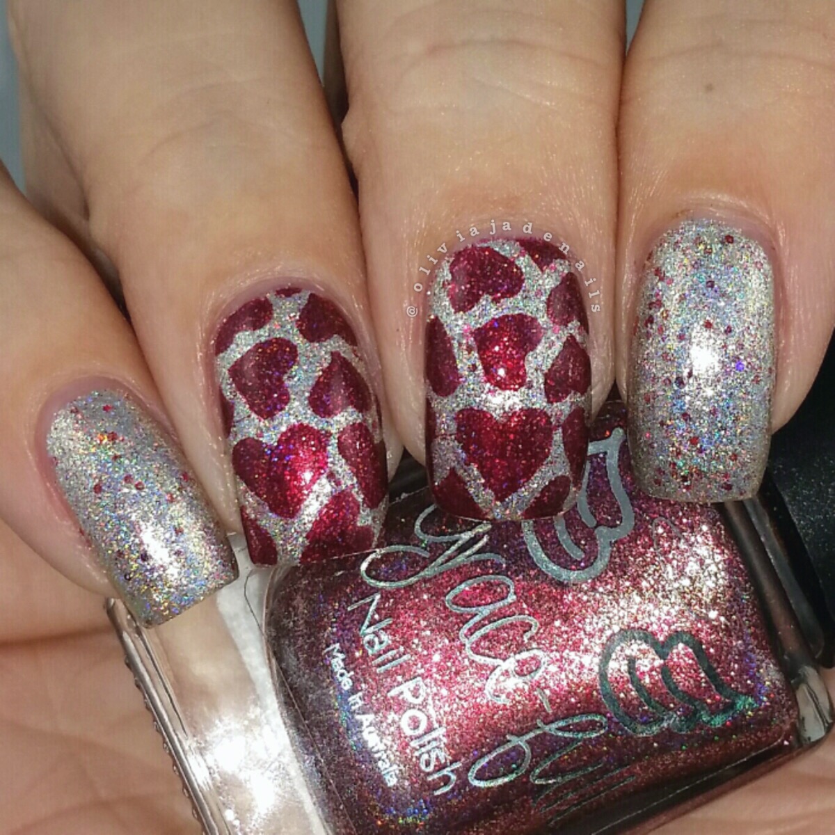 Grace-full Nail Polish Osiris Rose with Kiss From The Rose swatched by Olivia Jade Nails