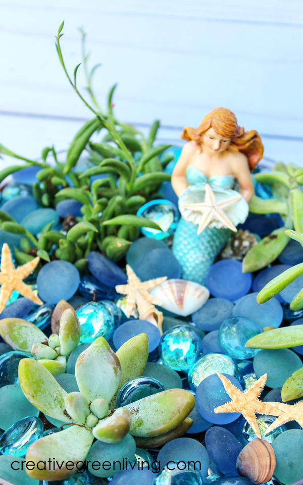 DIY mermaid fairy garden craft idea and tutorial