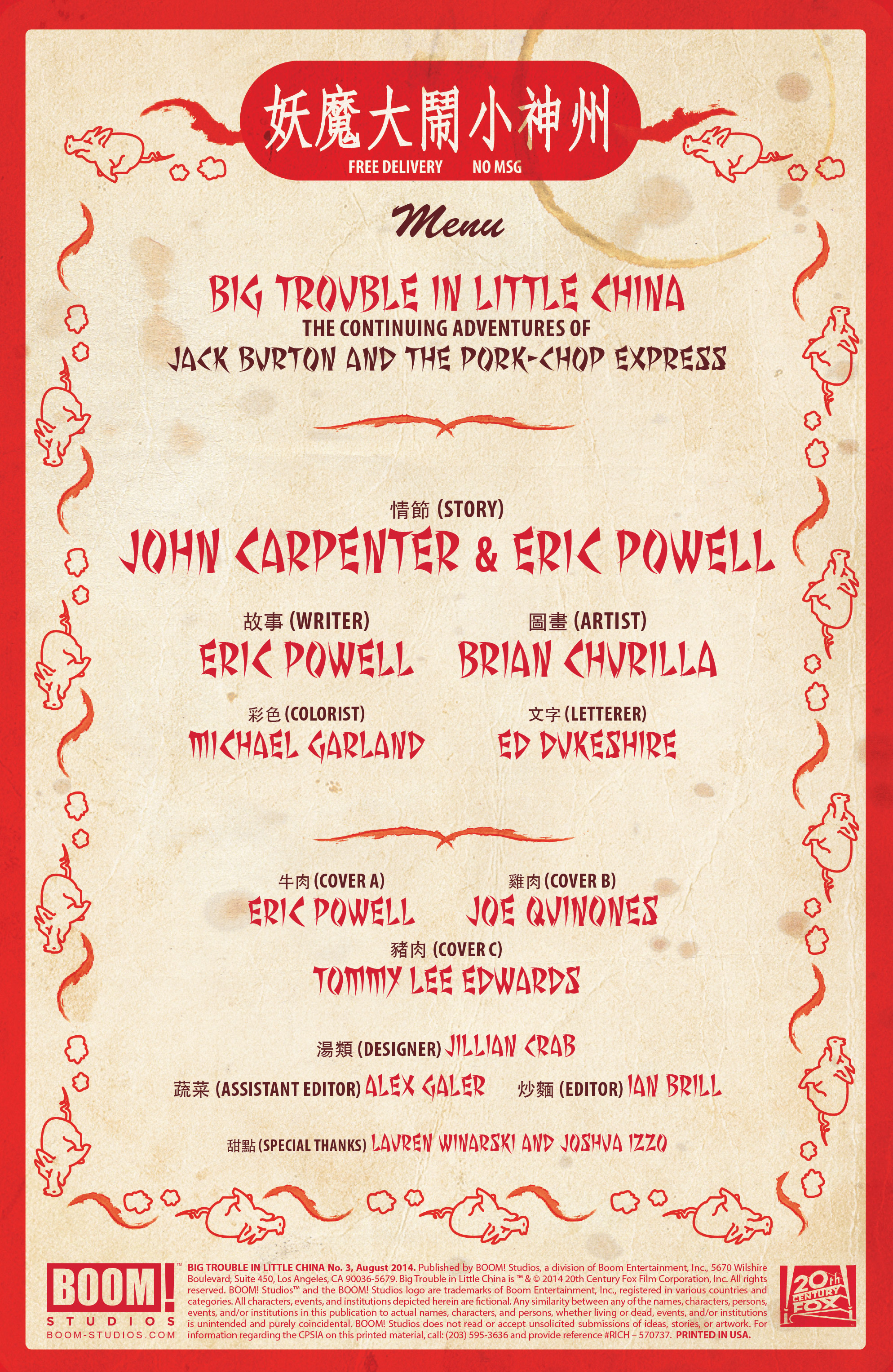 Read online Big Trouble In Little China comic -  Issue #3 - 2