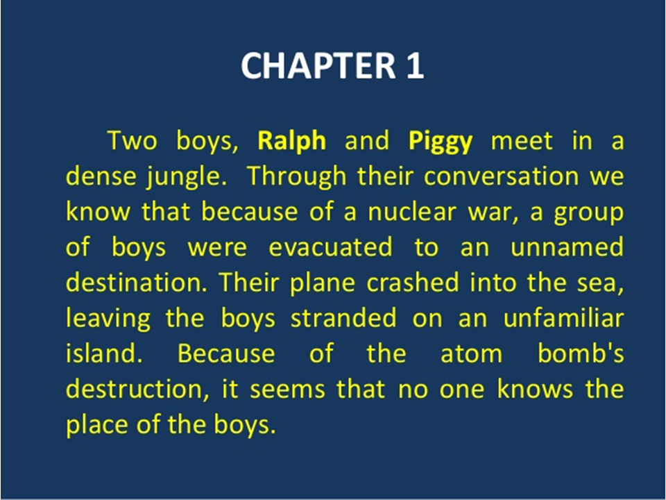 Grade 11 lord of the flies chapters