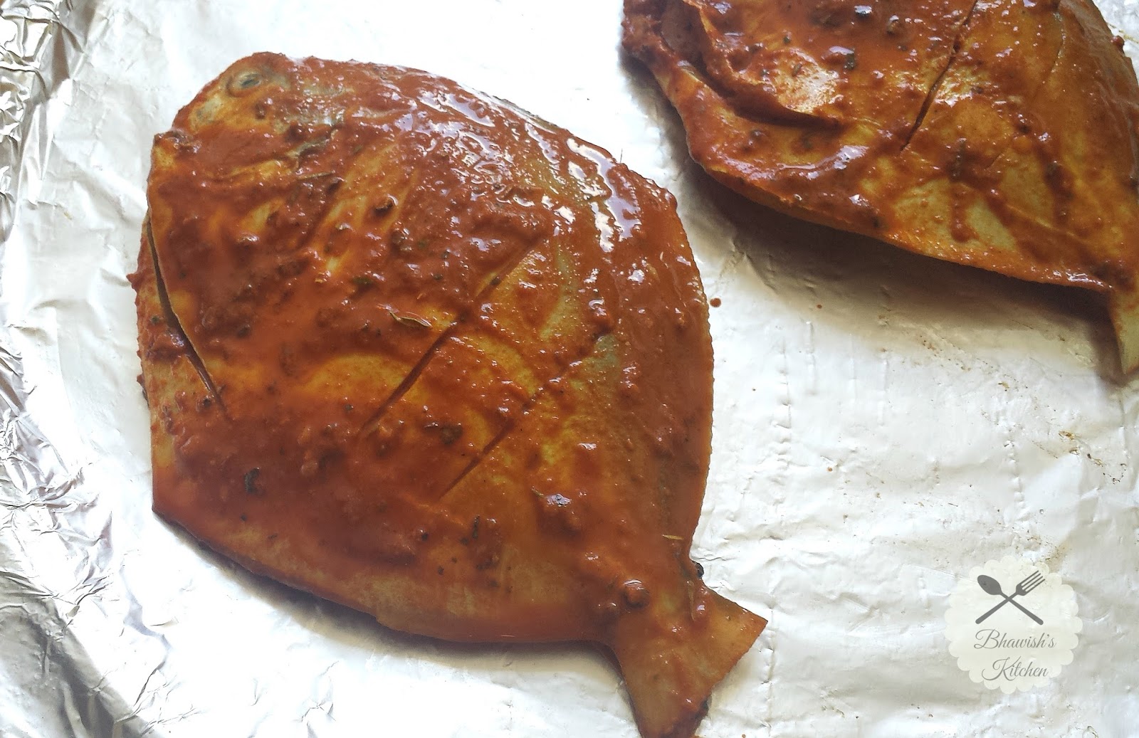 Remmy's Kitchen Tandoori Fish Oven baked fish fry Pomfret Fish fry