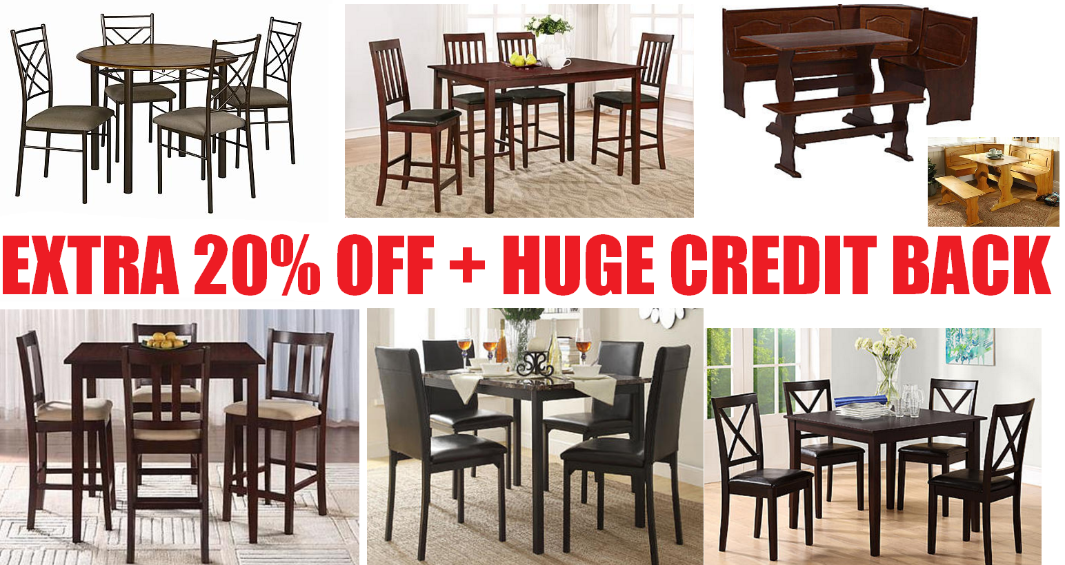 20 Off KMart Dining Sets + Huge Credit Back For Your Next Order