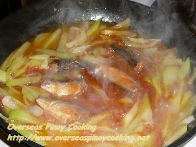 Sardinas at Sayote - Cooking Procedure Sardinas at Sayote - Cooking Procedure