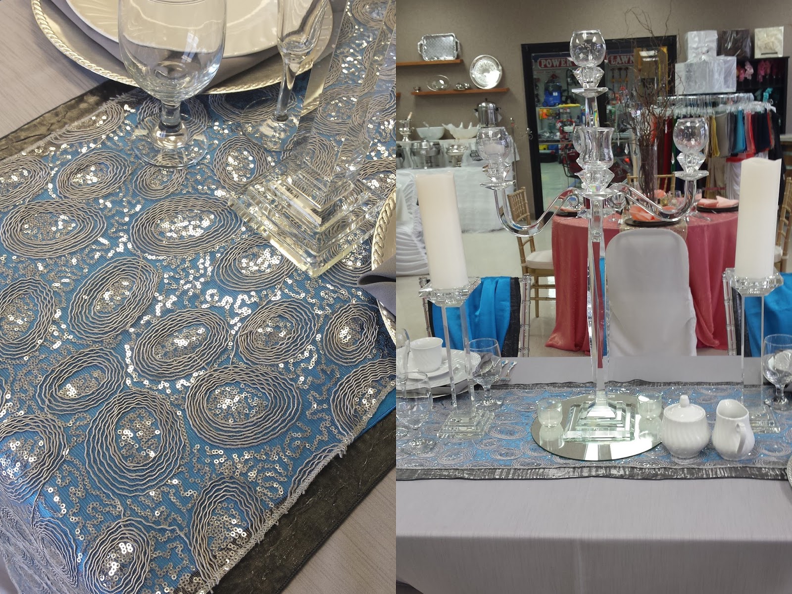 Grand Rental Station Fairview Heights IL Silver and Cobalt Table
