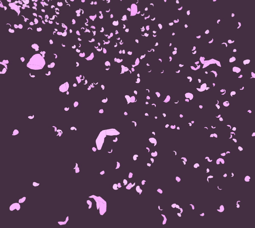 んだべっちゃ Unityのパーティクルで花吹雪