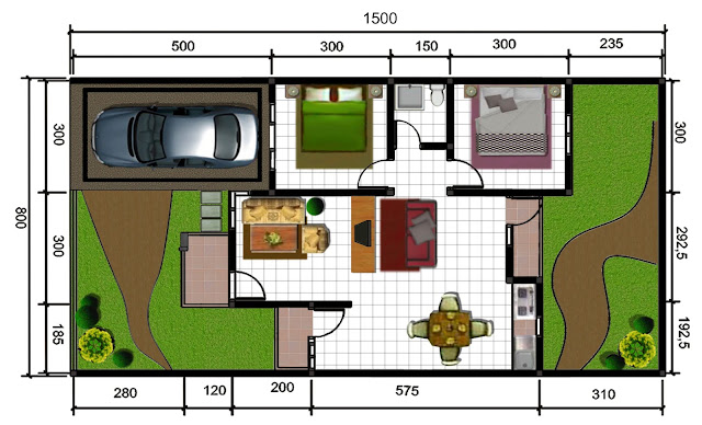 Denah Rumah Type 60 Minimalis Denah Rumah Type 60 Minimalis