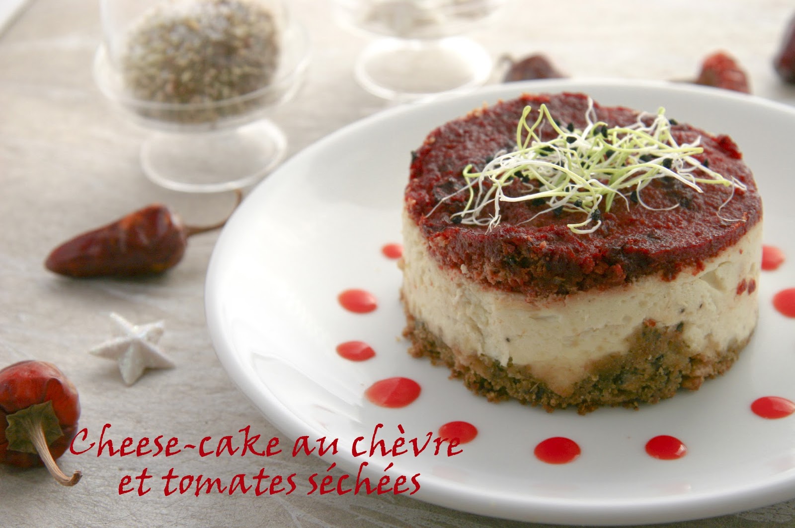 Cheesecake au chèvre frais et tomates séchées