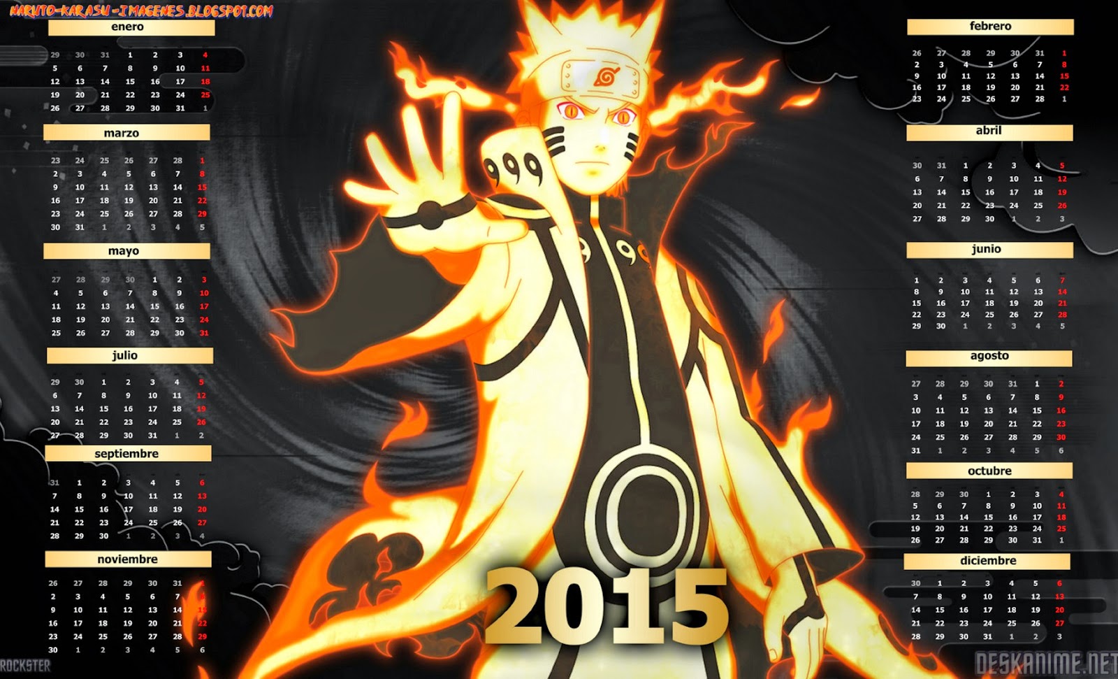 calendario anime naruto 2015