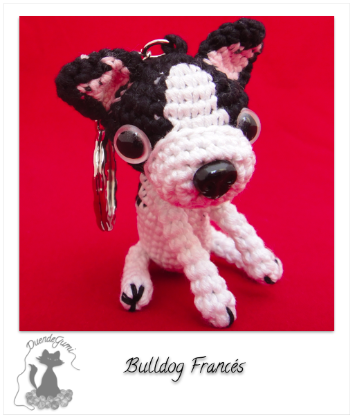 Perro Bulldog Francés Amigurumi Llavero