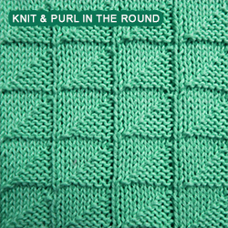 [Knit and Purl in the round] Broken Check stitch pattern