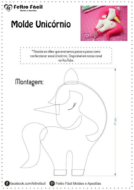 Eu Amo Artesanato Unicórnio com molde Aparador Atras Do Sofa ~ Eu Amo Artesanato Unicórnio com molde