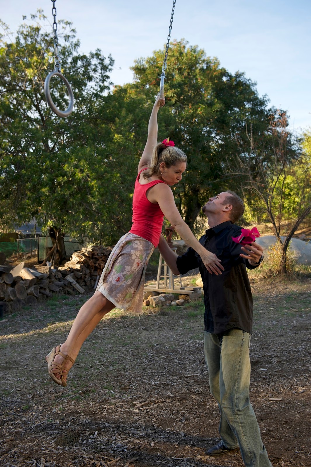 Sensory Overload: Engagement Photo Shoot at the Trapeze Rig