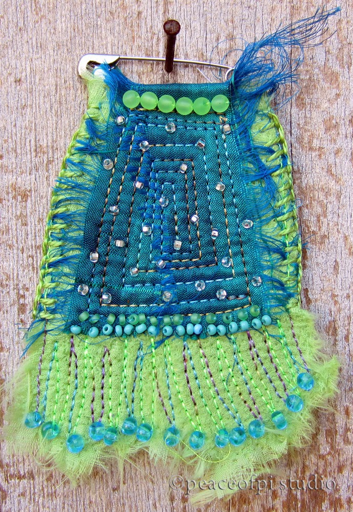 peaceofpi studio Stitched Silk Brooch