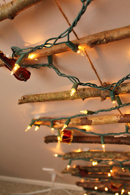 Christmas branch tree on the wall - Turtles and Tails blog