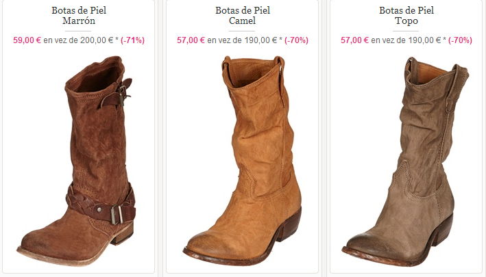 Botas de piel vuelta mujer Clearance