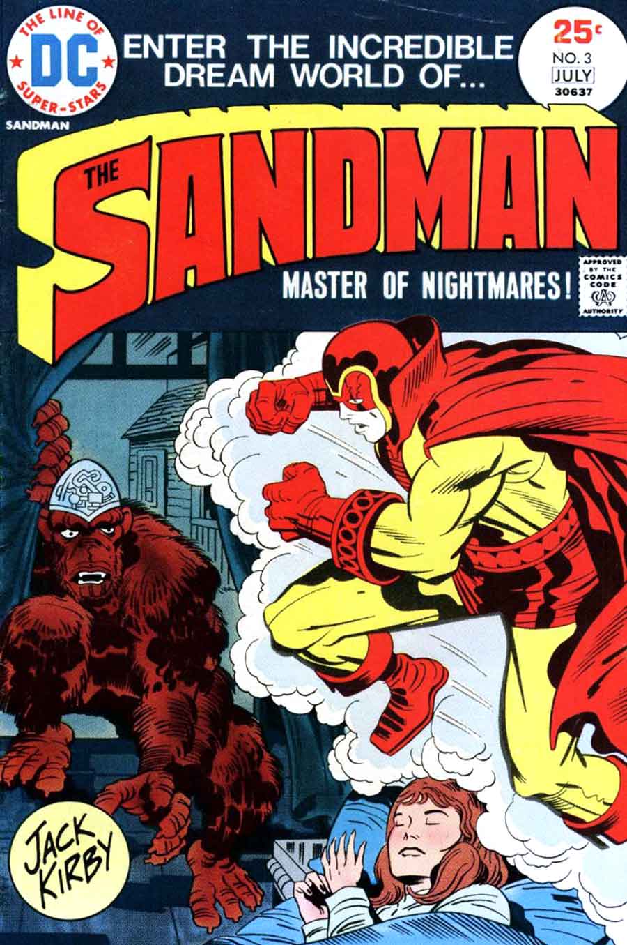 The Sandman v1 #3 dc bronze age comic book cover art by Jack Kirby