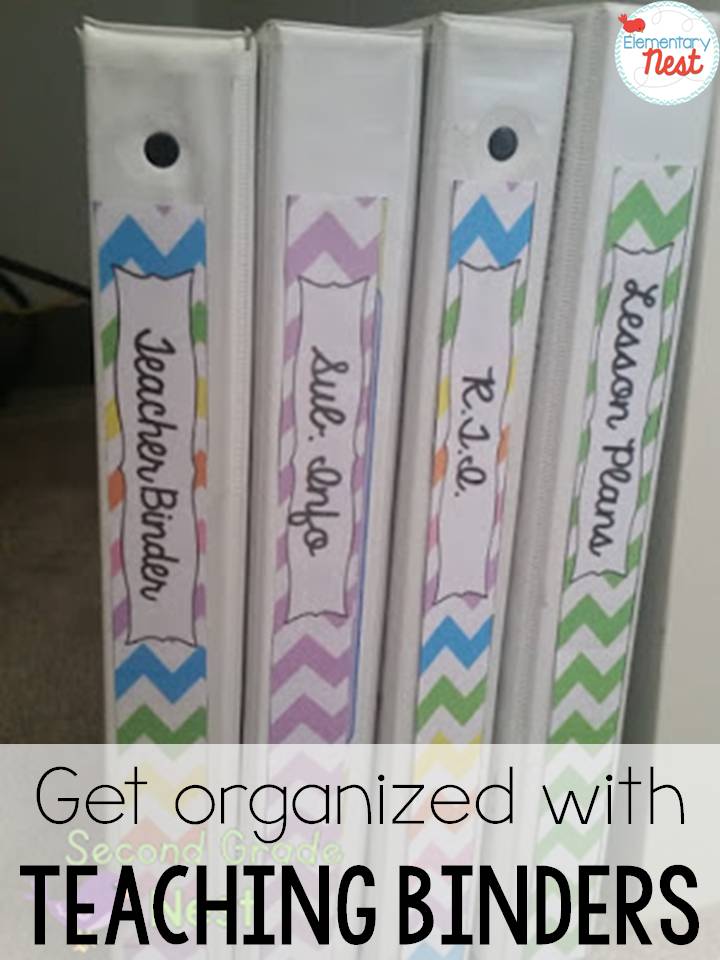 Setting Up Teacher Binders - Elementary Nest