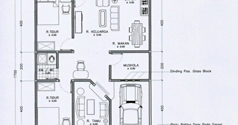 Denah Rumah Minimalis 1 Lantai Ukuran 7x9 Desain Rumah 