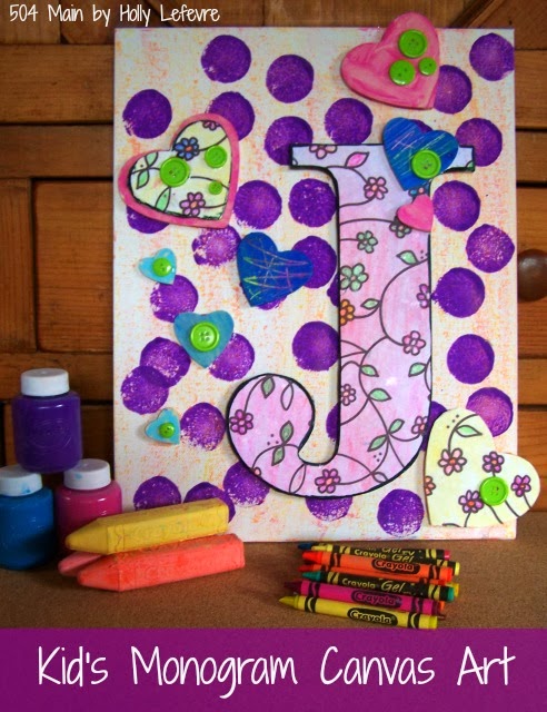 Kid's Monogram Canvas Art featuring Crayola #shop #cbias #ColorfulCreations #Walmart