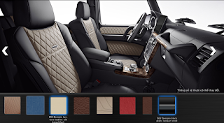 Màu nội thất Mercedes G500 2018 Nội thất Mercedes G500 2018 màu Đen / Vàng Beige SR5