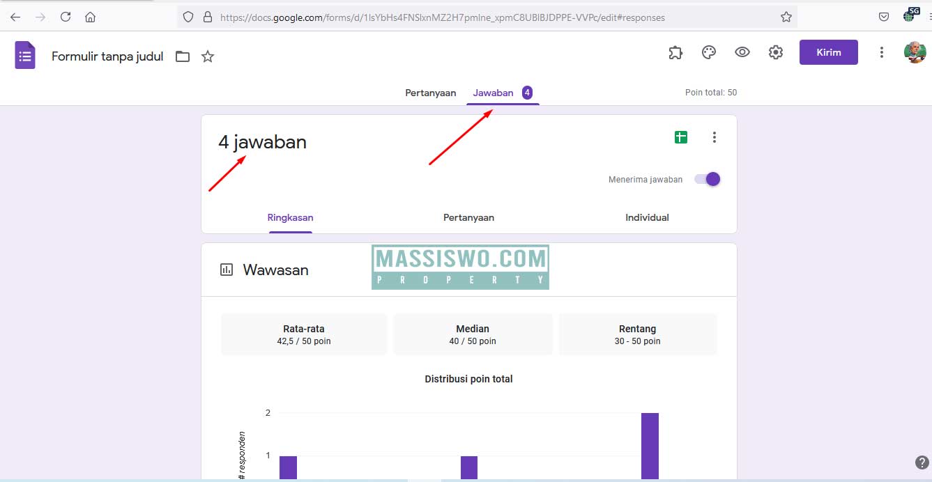 Cara Melihat Hasil Google Form Dan Cara Menghapus Responden - Massiswo.Com
