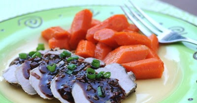 Hoisin & Honey Pork Tenderloin with Butter-Simmered Carrots