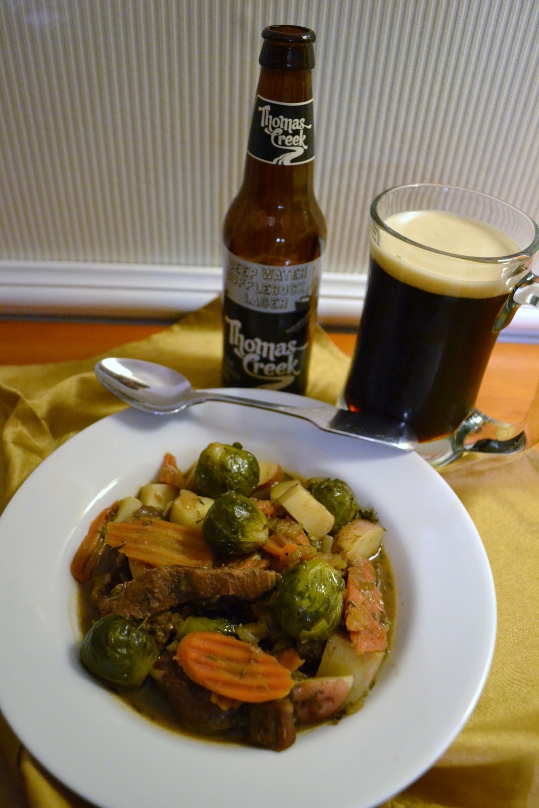 bonbons & biscotti Beer Braised Beef Stew with Brussels Sprouts