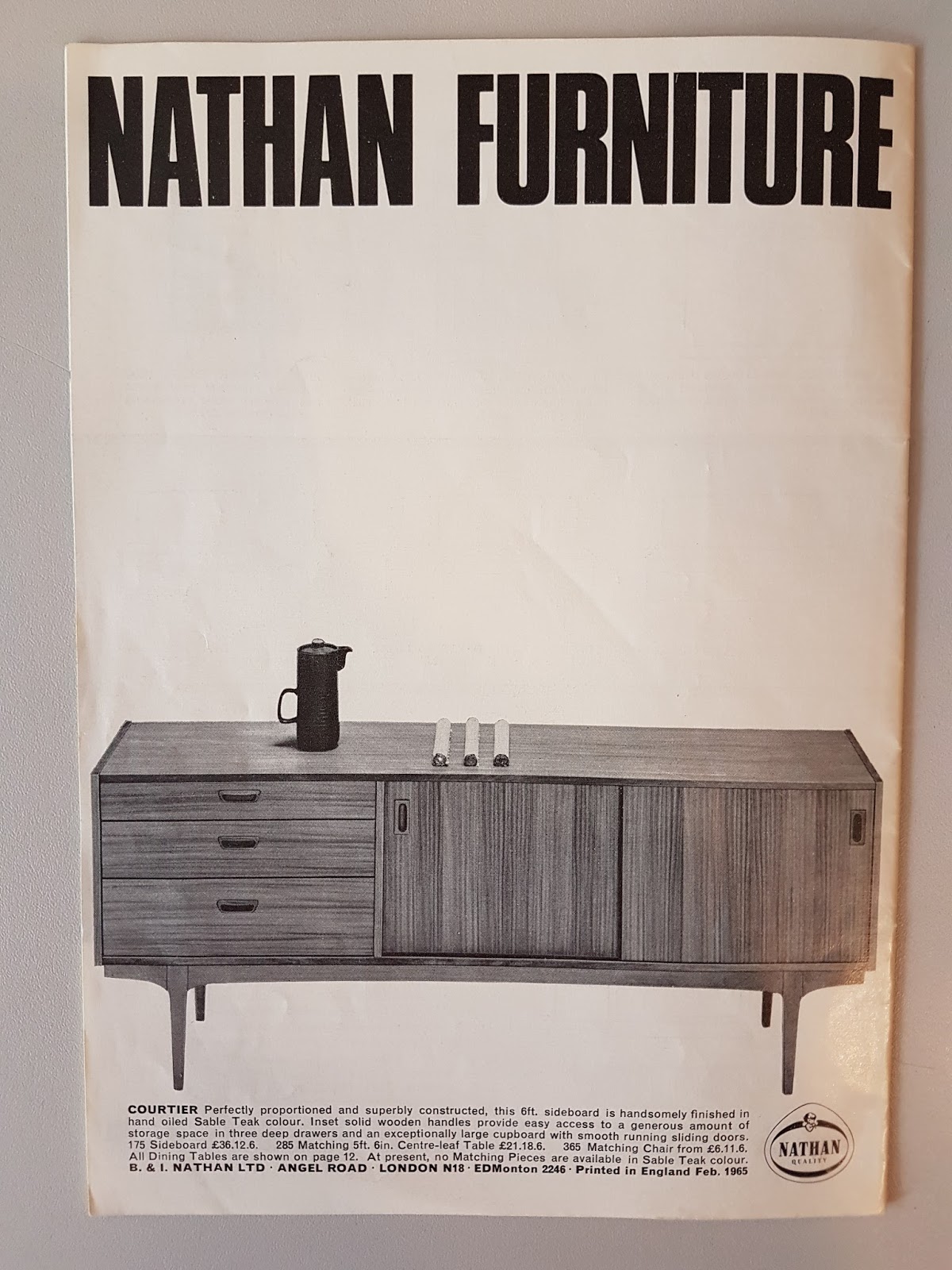 Space Vintage and Retro Nathan Furniture 1965 Catalogue