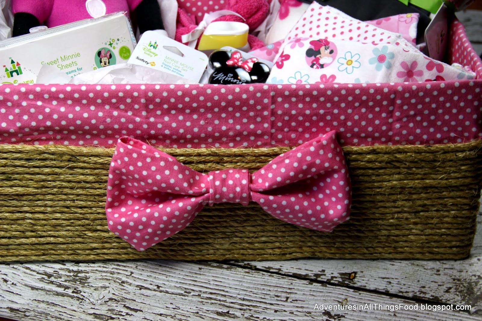 Adventures in all things food Baby Shower Gift Basket with Disney Baby
