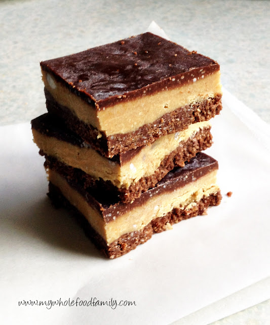 healthy peanut butter squares - www.mywholefoodfamily.com