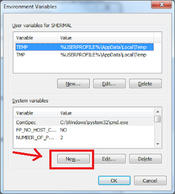 Creating a new Environment Variable Creating a new Environment Variable