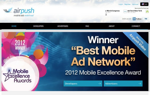 Airpush mobile ad network