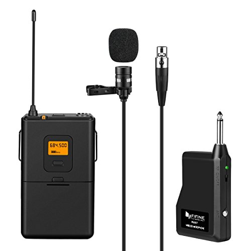 Fifine Wireless Microphone System - MultiChannel UHF Audio Mic Set with Transmitter Receiver for Music Concerts, Stage Shows, Events, Programs..