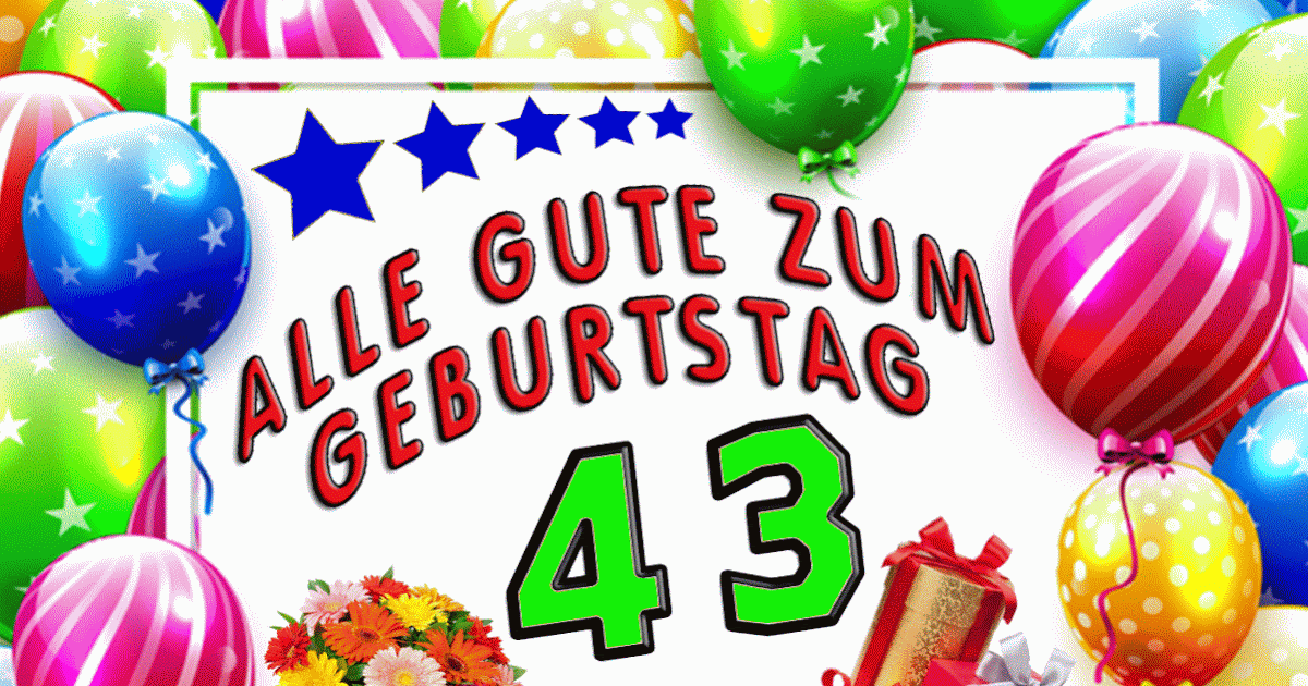 43 Jahre Geburtstagsgrußkarte