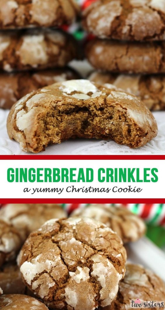 Gingerbread Crinkle Cookies