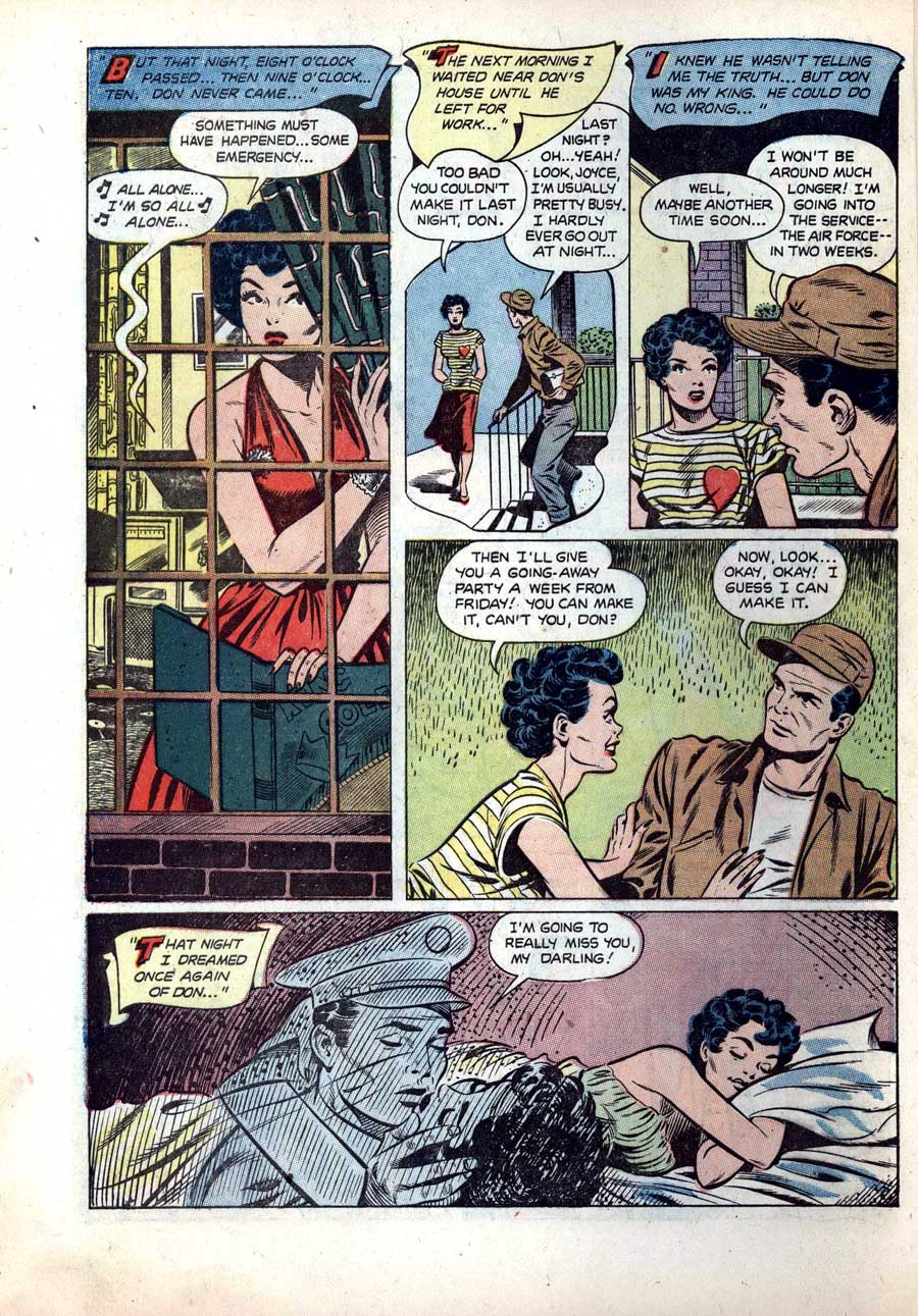 Wartime Romances #11 st. john 1950s golden age romance comic book page by Matt Baker