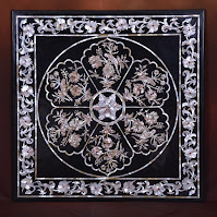 Black Marble Inlay Art Table Top