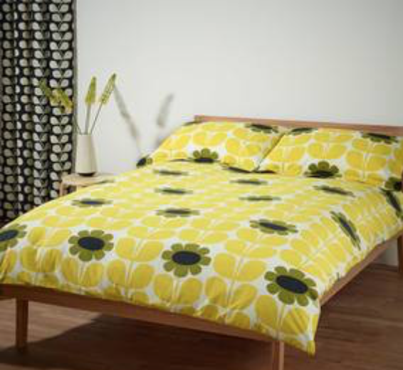 I Love Orla Kiely New Olive & Orange Bedding and Curtains at Dunelm